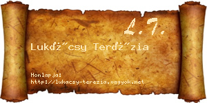 Lukácsy Terézia névjegykártya
